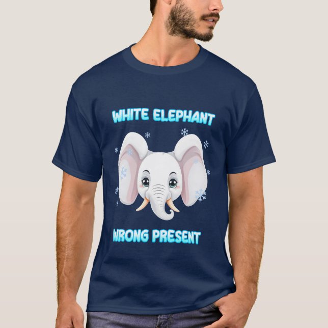 White Elephant Santa Christmas Pets Wrong Present T-Shirt (Front)