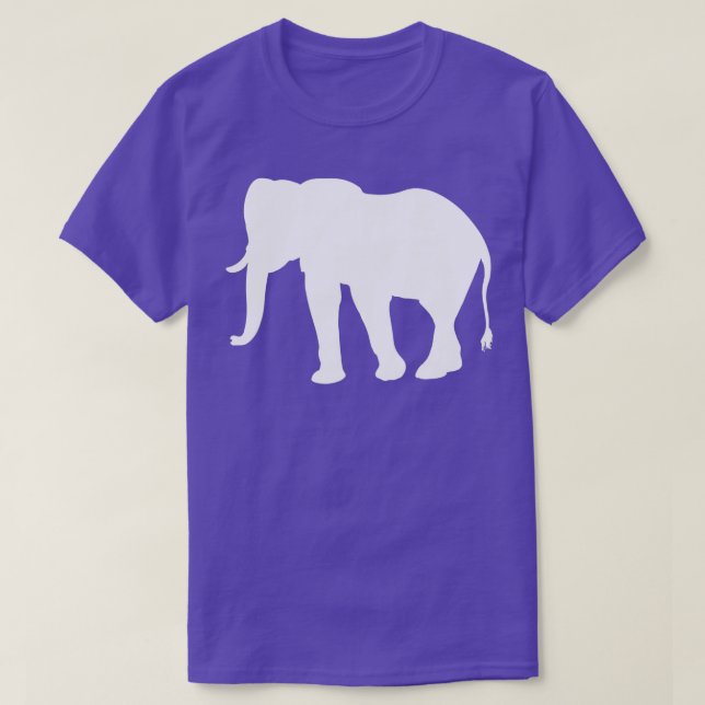 White Elephant Silhouette Zoologist World Elephant T-Shirt (Design Front)
