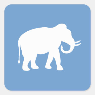 White Elephant Square Sticker