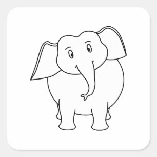 White Elephant. Square Sticker