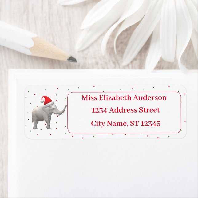 White Elephant Themed Return Address Label (Insitu)