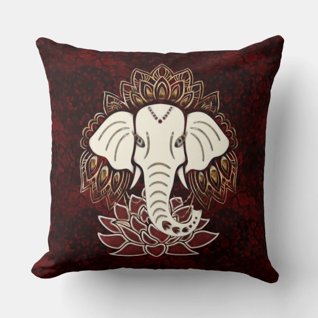 White Elephant Throw Pillow (Front)