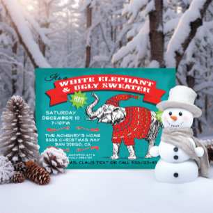 White Elephant Ugly Sweater Party Invitation