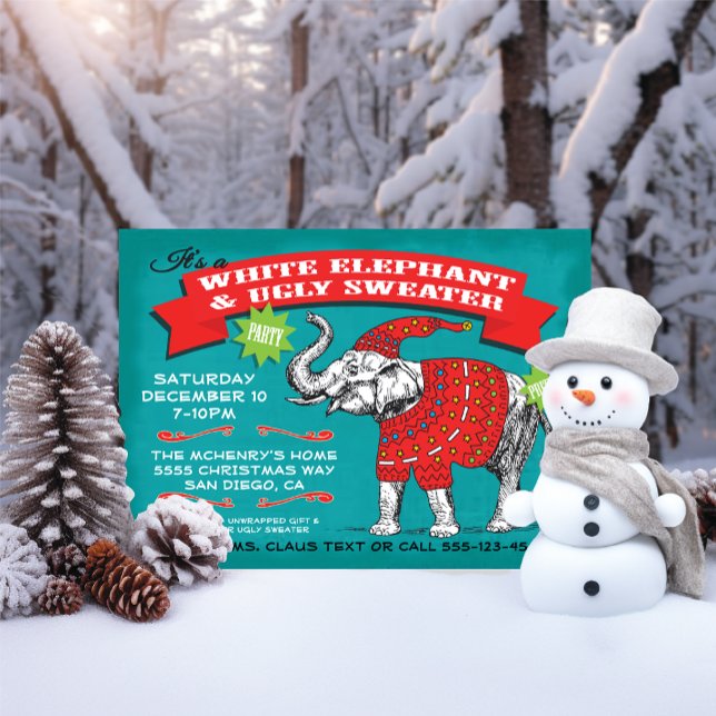 White Elephant Ugly Sweater Party Invitation (Creator Uploaded)