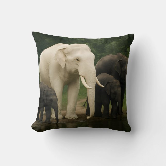 White elephant with family cushion (Front)