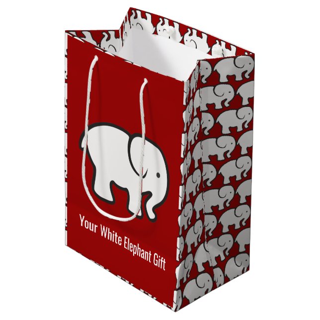 White Elephants Design Gift Bag (Front Angled)