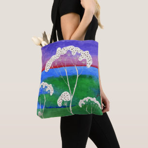 White elm trees tote bag