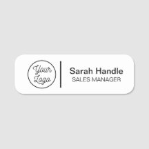 White employee name tag