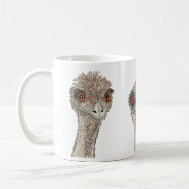 White Emu Bird Cup Mug (Left)