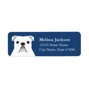 White English Bulldog Return Address Labels