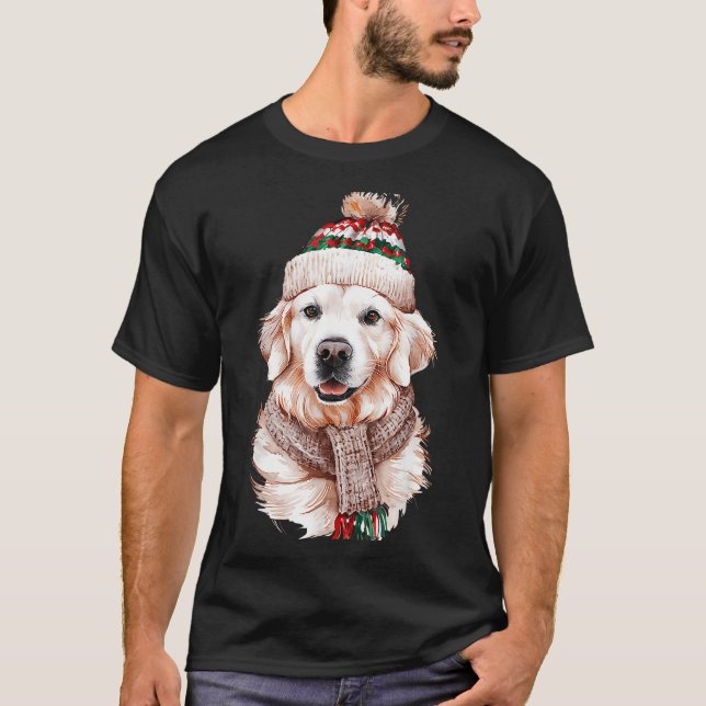White English Cream Golden Retriever Mom Dog Puppy T-Shirt (Front)