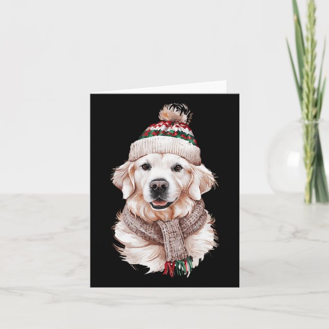 White English Cream Golden Retriever Mum Dog Puppy Card (Front)