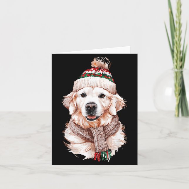 White English Cream Golden Retriever Mum Dog Puppy Card (Front)