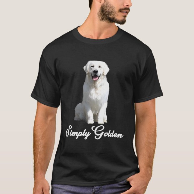 White English Cream Golden Retriever Simply Golden T-Shirt (Front)