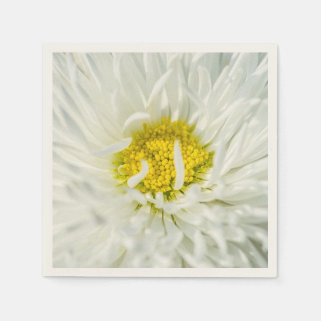 White English Daisy Flower Napkin (Front)