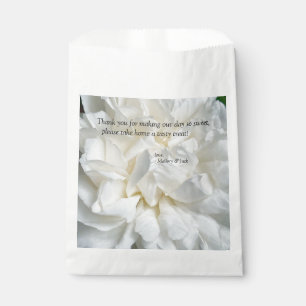 White English rose closeup Favour Bag