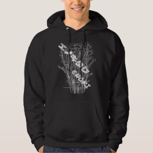 White Enoki Mushrooms Japanese Letters Fungus Food Hoodie