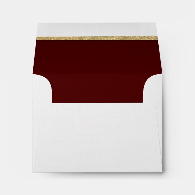 White Envelope - Dark Maroon with Gold Foil Bar (Back (Bottom))