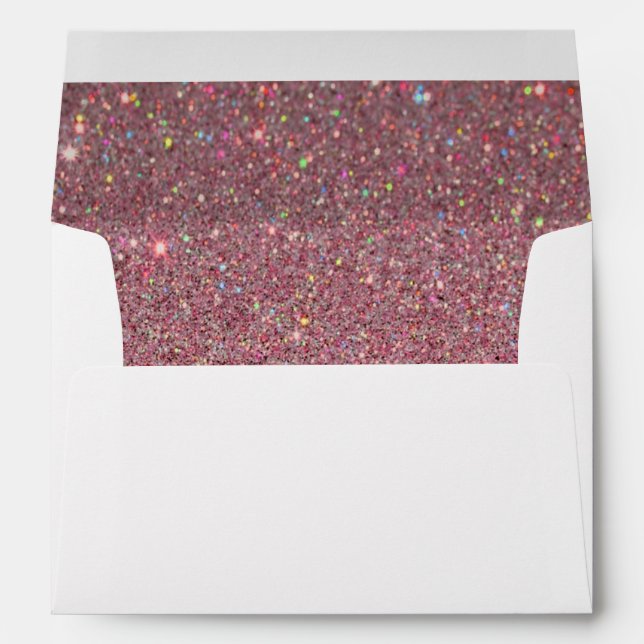 White Envelope, Pink Glitter Lined Envelopes (Back (Bottom))