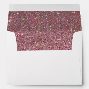 White Envelope, Pink Glitter Lined Envelopes