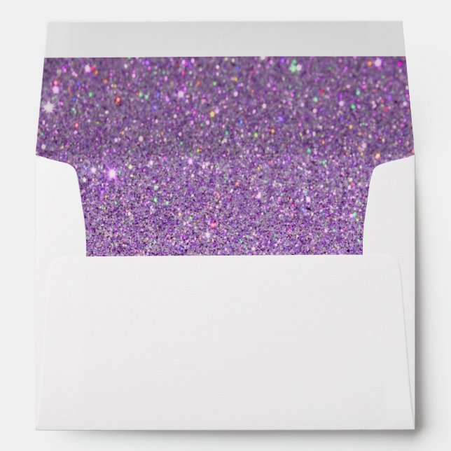 White Envelope, Purple Glitter Lined Envelopes (Back (Bottom))