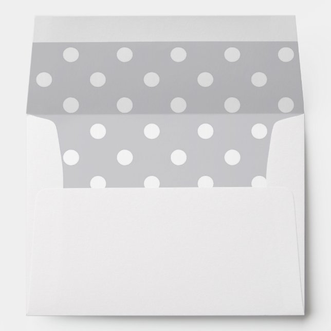 White Envelope, Silver Polka Dot Lined Envelopes (Back (Bottom))