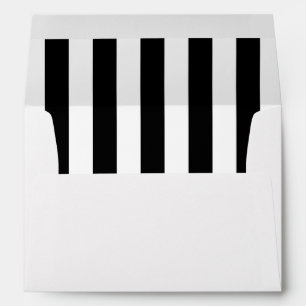 White Envelope with a Black and White Stripe Liner