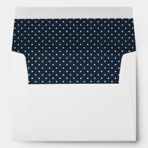 White Envelope with Blue & White Polka Dot Pattern