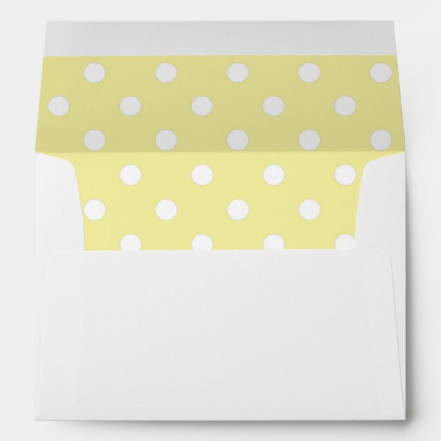 White Envelope, Yellow Polka Dot Lined Envelope (Back (Bottom))