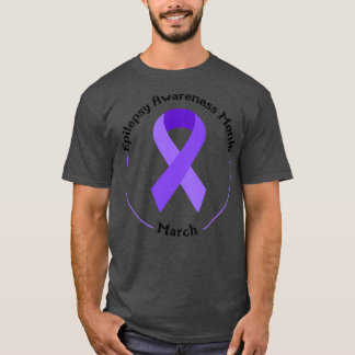 White Epilepsy awareness Epilepsy Purple Ribbon Ma T-Shirt