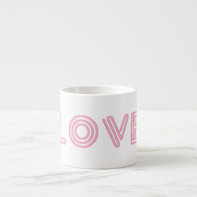 White Espresso Coffee Cup with Love (Front)