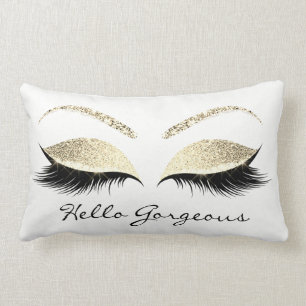 White Eyes Makeup Lash Hello Gorgeous Champaigne Lumbar Cushion