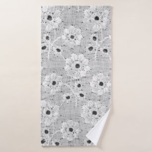 White fabric fine lace texture with elegance seaml bath towel