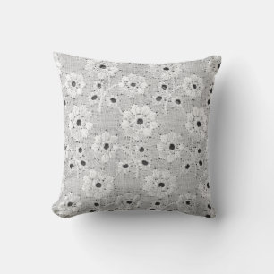 White fabric fine lace texture with elegance seaml cushion
