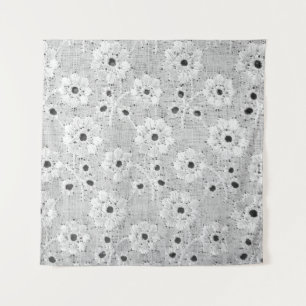 White fabric fine lace texture with elegance seaml tapestry