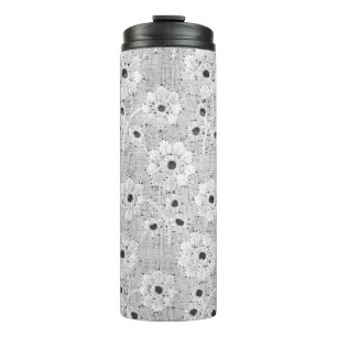 White fabric fine lace texture with elegance seaml thermal tumbler