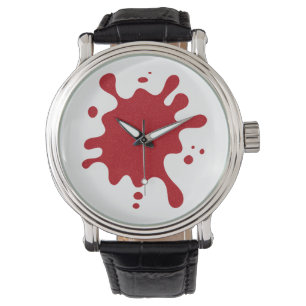 White Face Tomato Red Splash Watch – Customisable