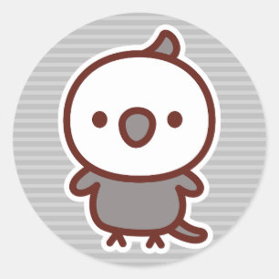 white-faced male Cockatiel Classic Round Sticker
