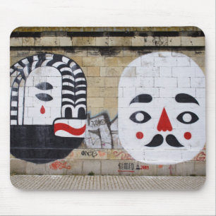 White Faces Mouse Pad