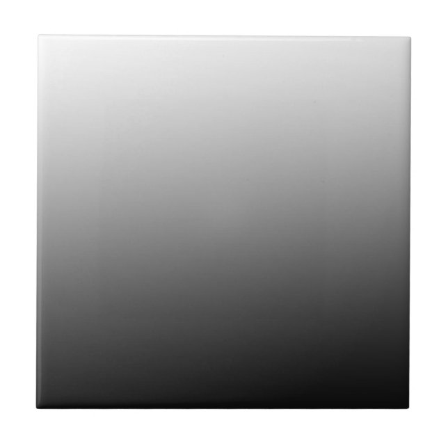 White Fade on Black Ceramic Tile (Front)