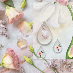 White Fairy droplets 1 st birthday card 