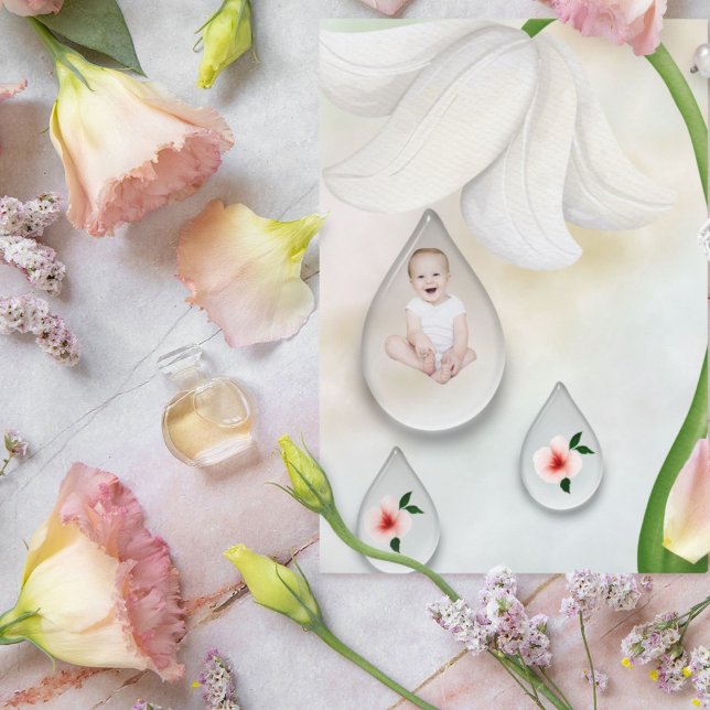 White Fairy droplets 1 st birthday card  (Creator Uploaded)