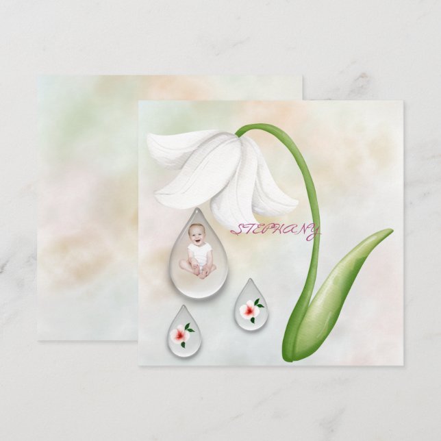 White Fairy droplets flat card  (Front/Back)