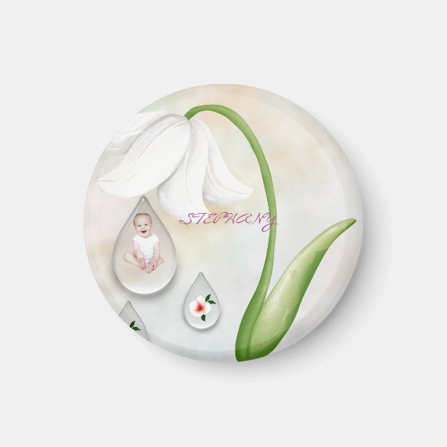 White Fairy droplets magnet  (Front)