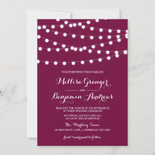White Fairy Lights   Poppy Wedding Invitation