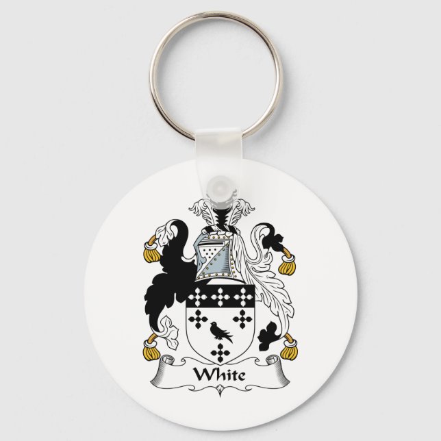 White Family Crest Key Ring (Front)