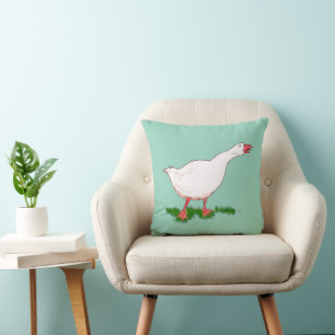 white farm goose cushion