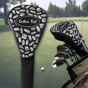 White Fast Food Icons Pattern Golf Head Cover