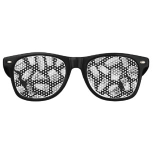 White Fast Food Icons Pattern Retro Sunglasses