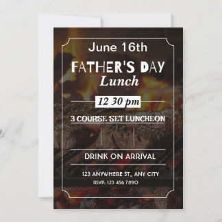 White Father day lunch invitation 